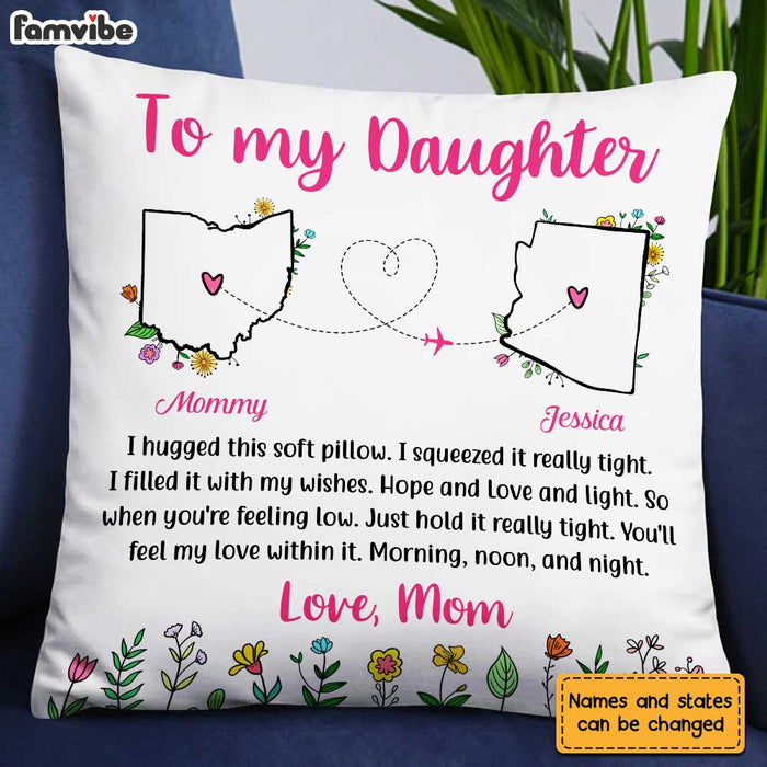 Personalized Long Distance Daughter Hug This Pillow AG116 30O31 1