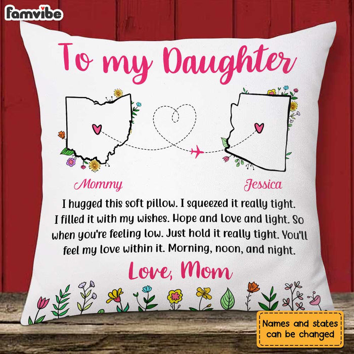 Personalized Long Distance Daughter Hug This Pillow AG116 30O31 1