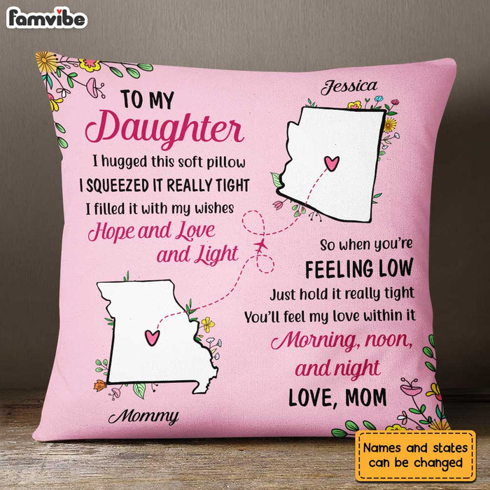 Personalized Long Distance Mother Daughter Pillow AG115 30O31 1
