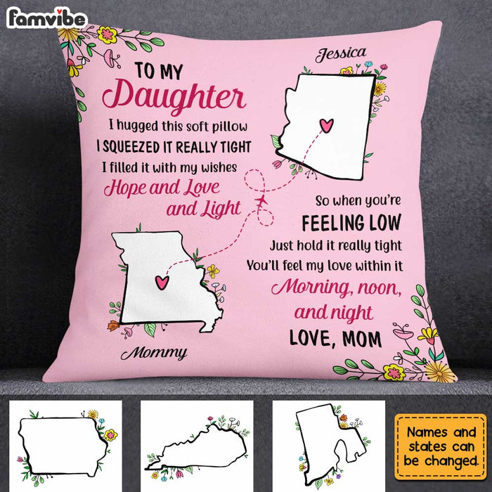 Personalized Long Distance Mother Daughter Pillow AG115 30O31 1