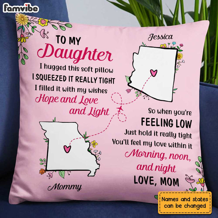 Personalized Long Distance Mother Daughter Pillow AG115 30O31 1