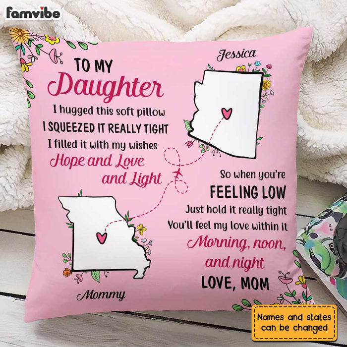 Personalized Long Distance Mother Daughter Pillow AG115 30O31 1