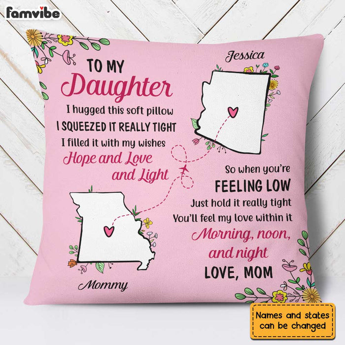 Personalized Long Distance Mother Daughter Pillow AG115 30O31 1