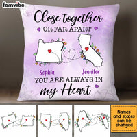 Personalized Close Together Or Far Apart Long Distance Pillow AG133 32O34 thumb 1