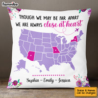 Personalized Long Distance Always Close At Heart Pillow AG132 32O53 thumb 1