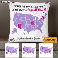 Personalized Long Distance Always Close At Heart Pillow AG132 32O53 thumb 1