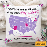 Personalized Long Distance Always Close At Heart Pillow AG132 32O53 thumb 1
