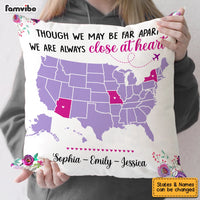 Personalized Long Distance Always Close At Heart Pillow AG132 32O53 thumb 1