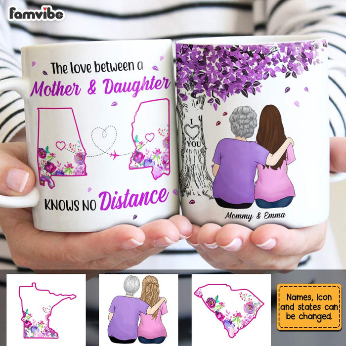 Personalized Long Distance Mother Daughter Tree Mug AG143 30O31 1