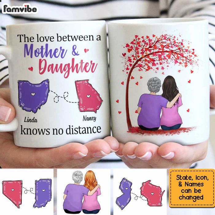 Personalized Long Distance Mother Daughter Tree Mug AG143 30O34 1