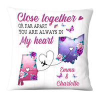 Personalized Close Together Or Far Apart Long Distance Pillow AG164 32O28 thumb 1