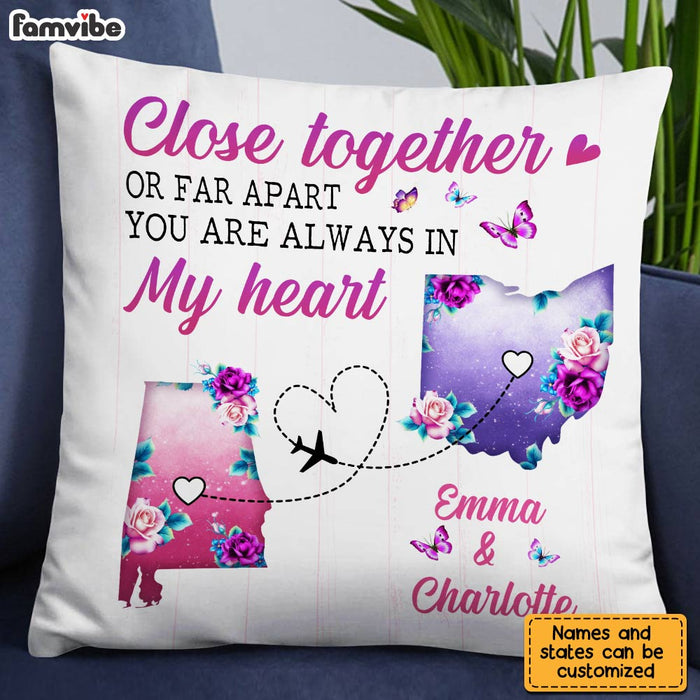 Personalized Close Together Or Far Apart Long Distance Pillow AG164 32O28 1