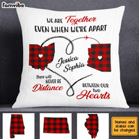 Personalized Long Distance Never Apart Pillow AG165 30O31 thumb 1