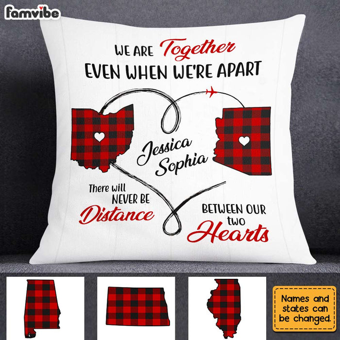 Personalized Long Distance Never Apart Pillow AG165 30O31 1