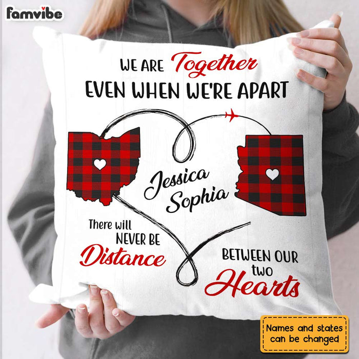 Personalized Long Distance Never Apart Pillow AG165 30O31 1