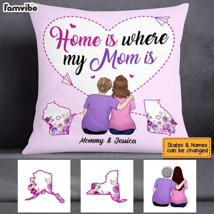 Personalized Long Distance Mom Home Pillow AG164 30O53 1