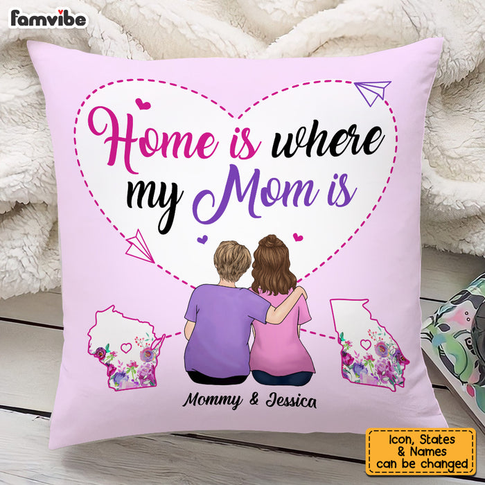Personalized Long Distance Mom Home Pillow AG164 30O53 1