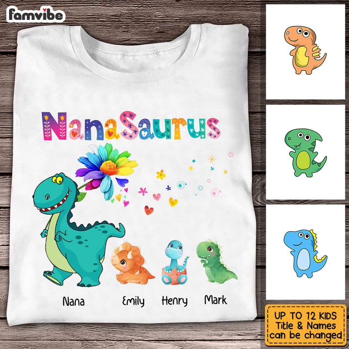 Personalized Grandmasaurus Colorful Flower T Shirt AG187 58O53 1