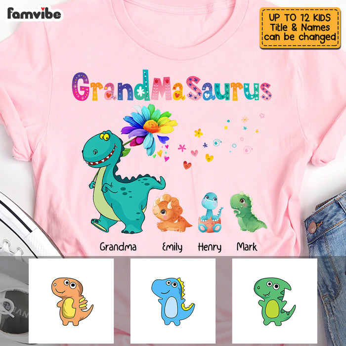 Personalized Grandmasaurus Colorful Flower T Shirt AG187 58O53 1