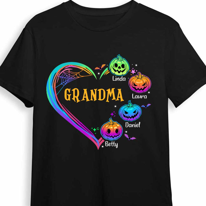 Personalized Grandma Heart Pumpkin Halloween T Shirt AG174 58O34 1