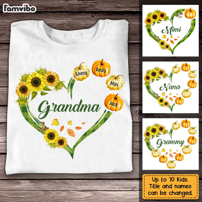 Personalized Grandma Fall Pumpkin T Shirt AG171 23O31 1