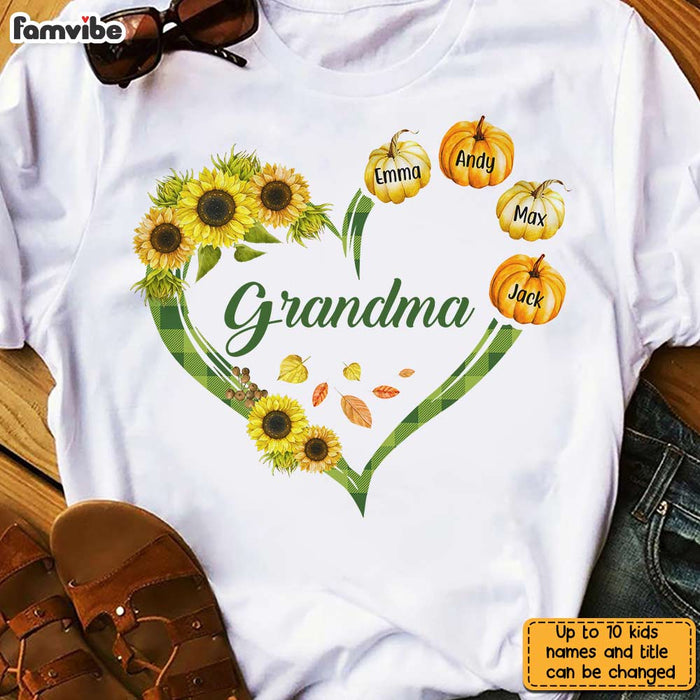 Personalized Grandma Fall Pumpkin T Shirt AG171 23O31 1