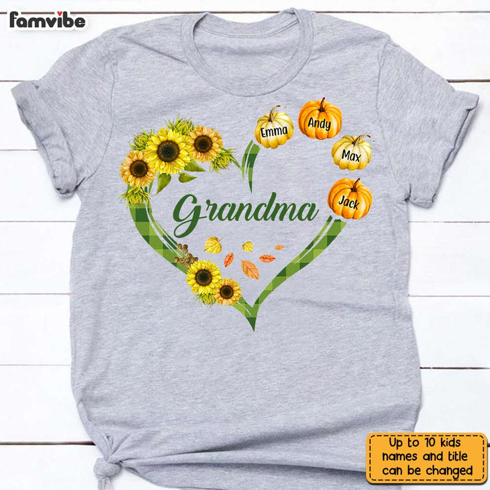 Personalized Grandma Fall Pumpkin T Shirt AG171 23O31 1