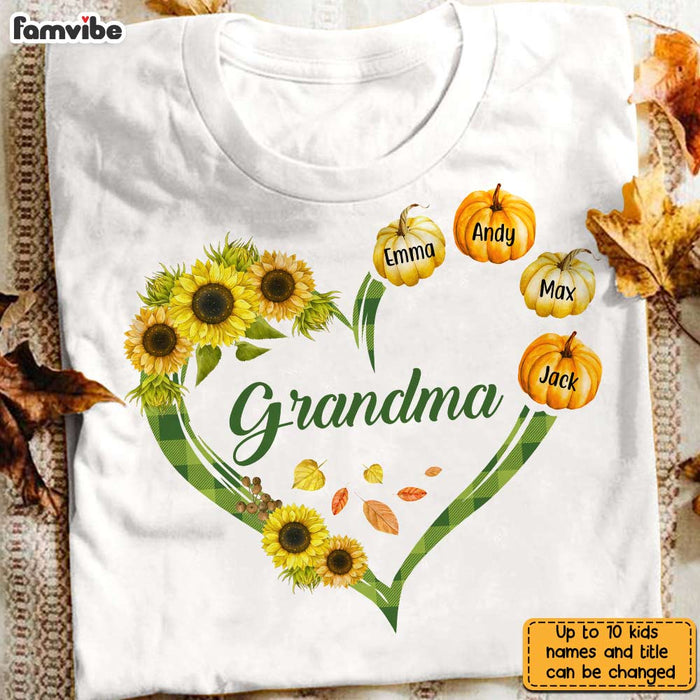 Personalized Grandma Fall Pumpkin T Shirt AG171 23O31 1