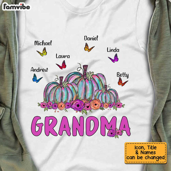 Personalized Grandma Fall Pumpkin T Shirt AG172 32O34 1