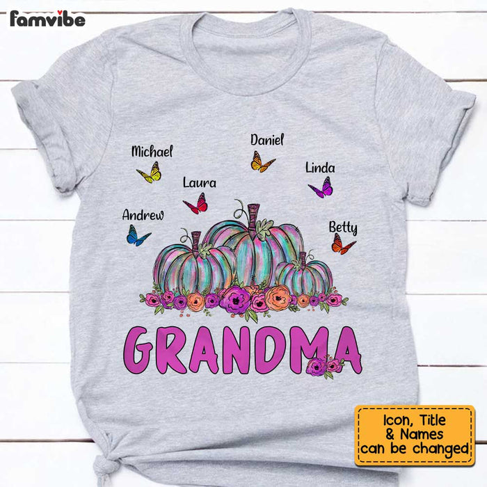 Personalized Grandma Fall Pumpkin T Shirt AG172 32O34 1
