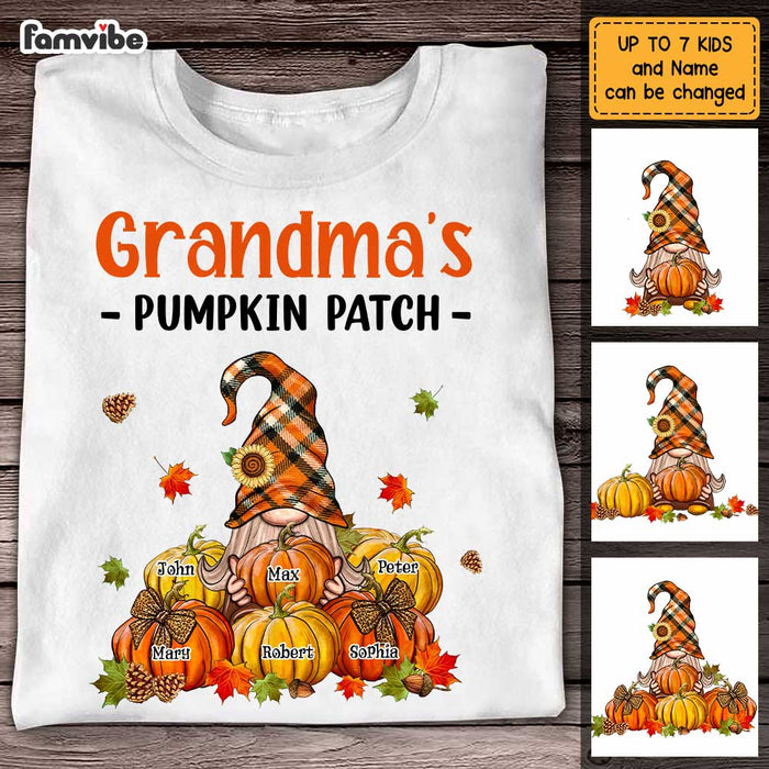Personalized Fall Grandma Pumpkin Patch T Shirt AG173 23O47 1