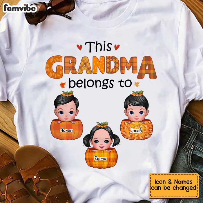 Personalized Fall This Grandma Belongs To Pumpkin T Shirt AG183 32O34 1