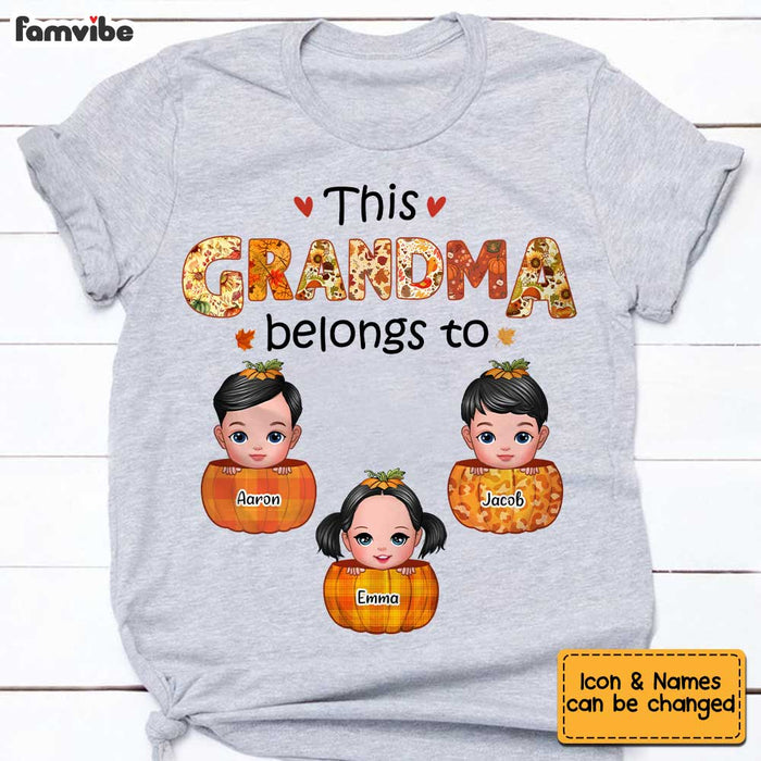 Personalized Fall This Grandma Belongs To Pumpkin T Shirt AG183 32O34 1