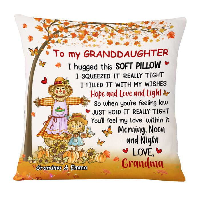 Personalized Granddaughter I Hug This Pillow Pumpkin Fall Season AG184 58O53 1