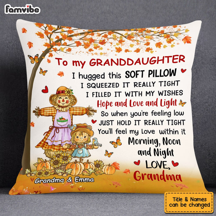 Personalized Granddaughter I Hug This Pillow Pumpkin Fall Season AG184 58O53 1