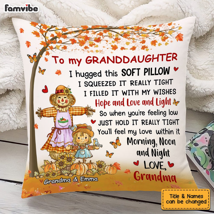 Personalized Granddaughter I Hug This Pillow Pumpkin Fall Season AG184 58O53 1