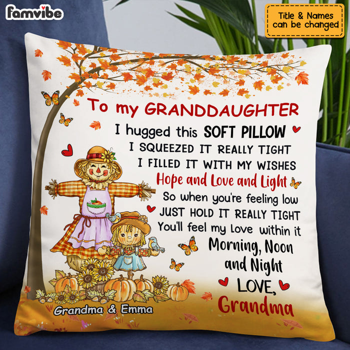 Personalized Granddaughter I Hug This Pillow Pumpkin Fall Season AG184 58O53 1