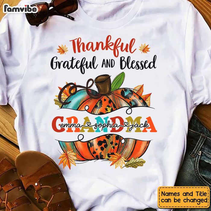 Personalized Fall Pumpkin Grandma T Shirt AG201 32O31 1