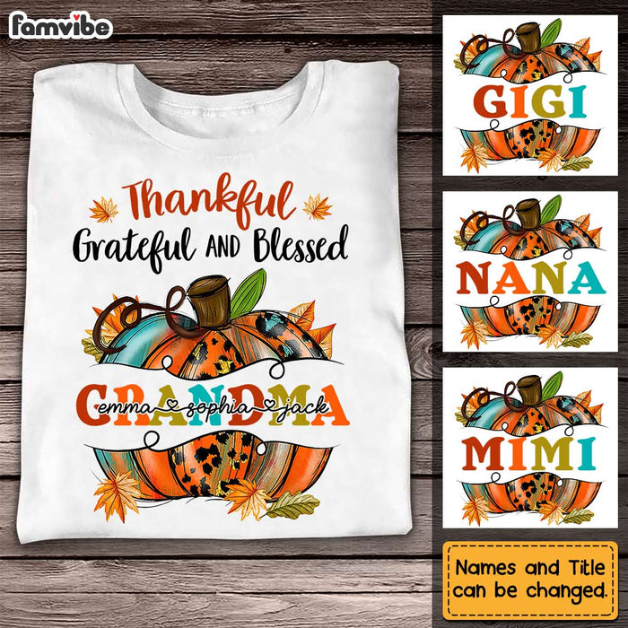 Personalized Fall Pumpkin Grandma T Shirt AG201 32O31 1