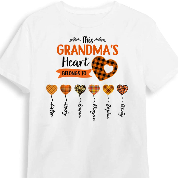 Personalized Fall Grandma's Heart Belongs To T Shirt AG214 32O31 1