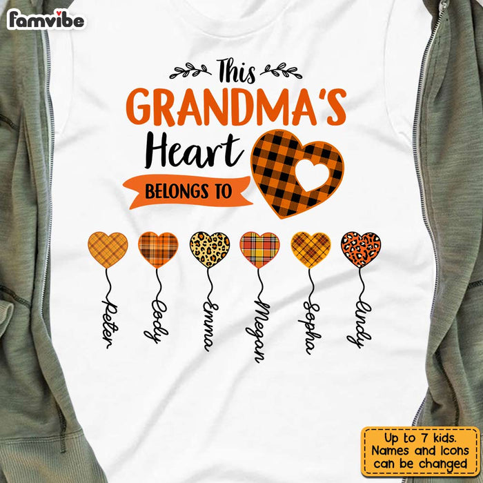 Personalized Fall Grandma's Heart Belongs To T Shirt AG214 32O31 1