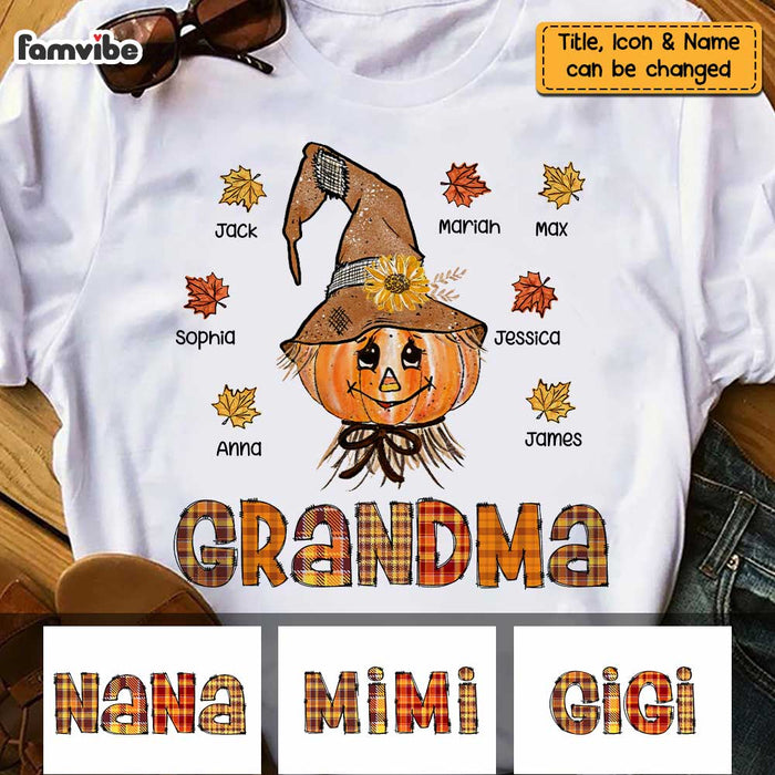 Personalized Fall Scarecrow Grandma T Shirt AG192 85O47 1