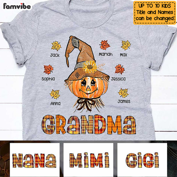 Personalized Fall Scarecrow Grandma T Shirt AG192 85O47 1