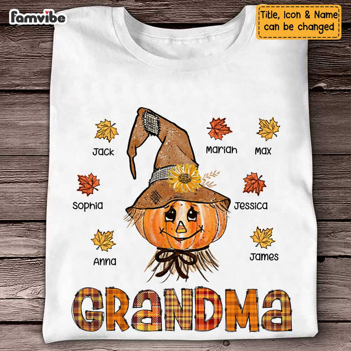 Personalized Fall Scarecrow Grandma T Shirt AG192 85O47 1
