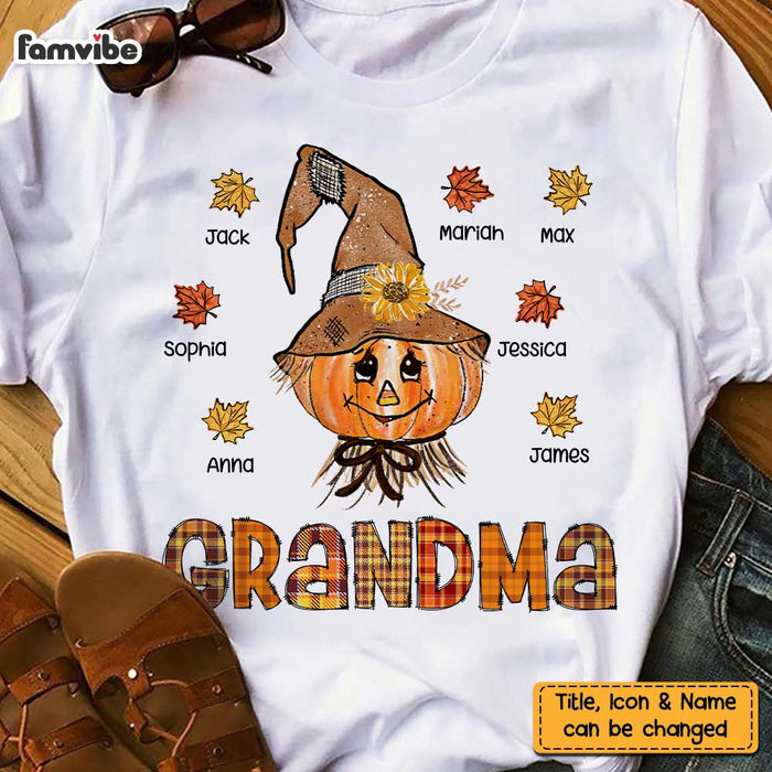 Personalized Fall Scarecrow Grandma T Shirt AG192 85O47 1