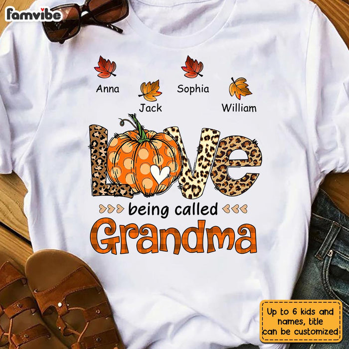 Personalized Fall Love Being Grandma T Shirt AG193 85O28 1