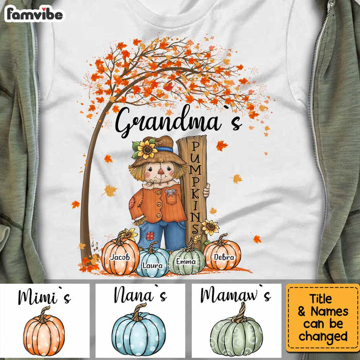 Personalized Fall Scarecrow Grandma T Shirt AG194 85O34 1