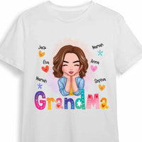 Personalized Grandma Colorful Flower T Shirt AG193 30O34 thumb 1