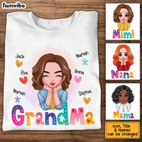 Personalized Grandma Colorful Flower T Shirt AG193 30O34 thumb 1