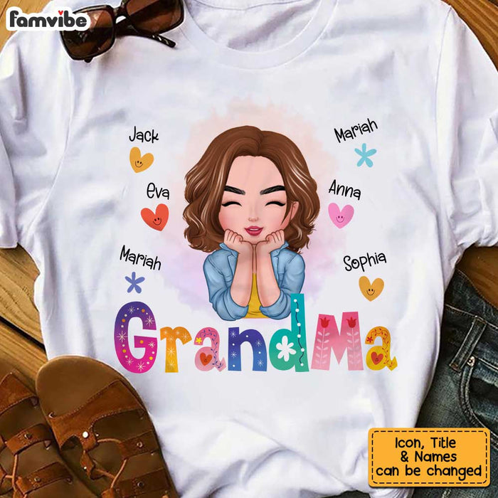 Personalized Grandma Colorful Flower T Shirt AG193 30O34 1